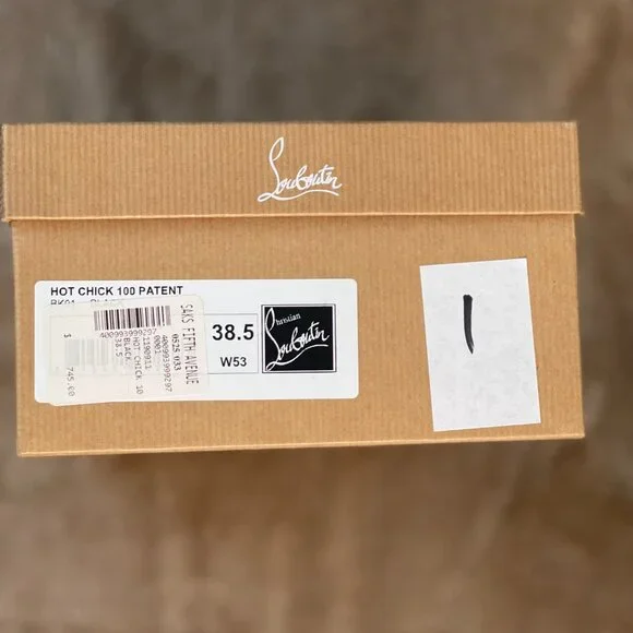 Christian Louboutin ‘Hot Chick’ 100mm Black Patent Leather Pumps US 9.5 EU 38.5 - Picture 3 of 12